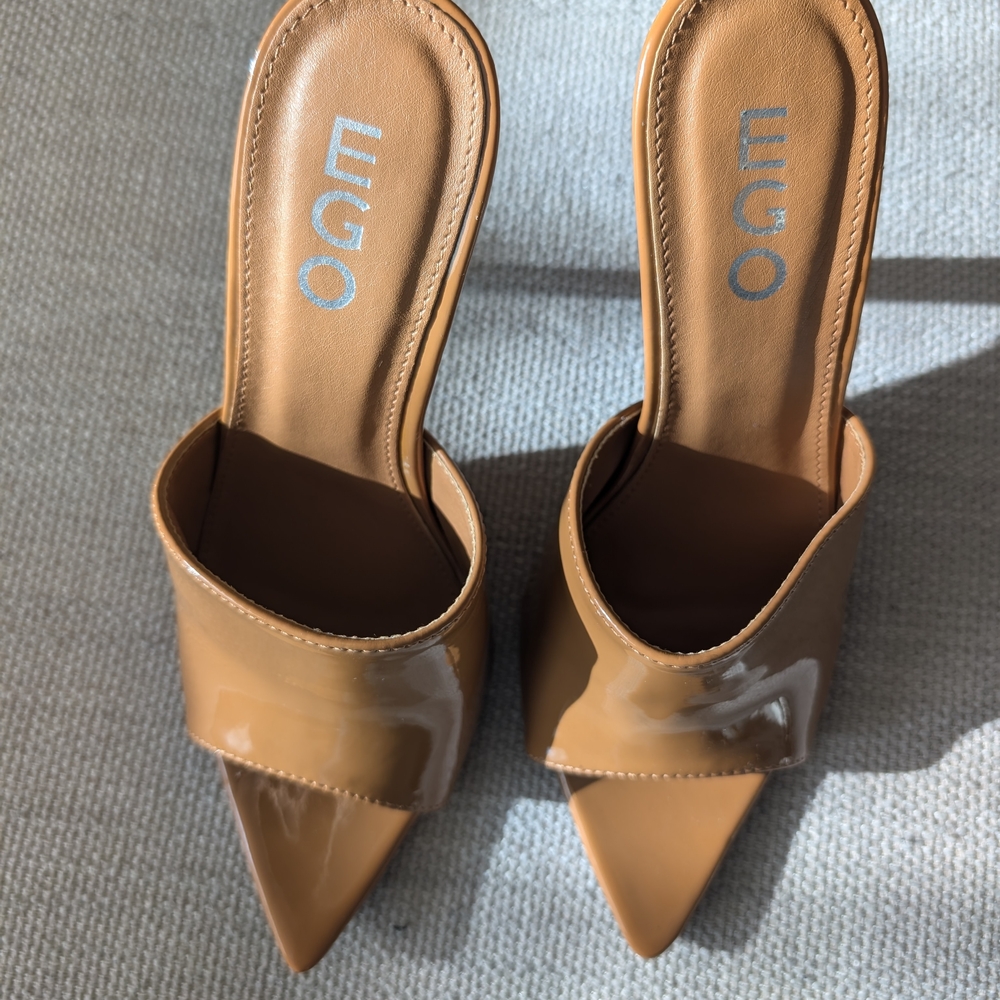 EGO Tan Patent Leather Women's Heels - Picture 3 of 7